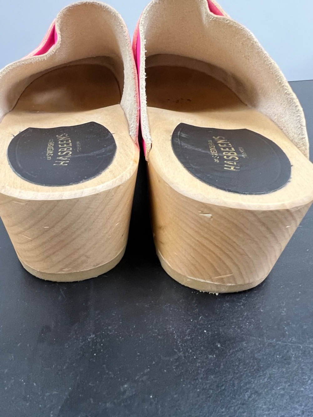 Swedish Hasbeens Pink Leather Clogs Mule Slip-On EU 40 / 9, 9.5 - Picture 5 of 5